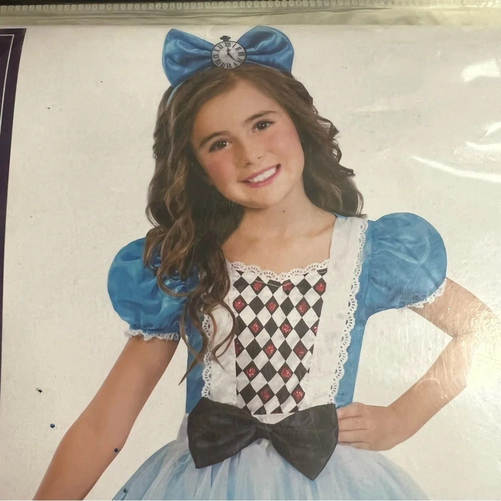 Alice In Wonderland costume dress child S 4-6 NEW Halloween Miss Wonderland
